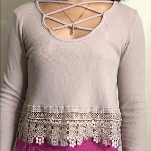 Cotton beige long sleeve